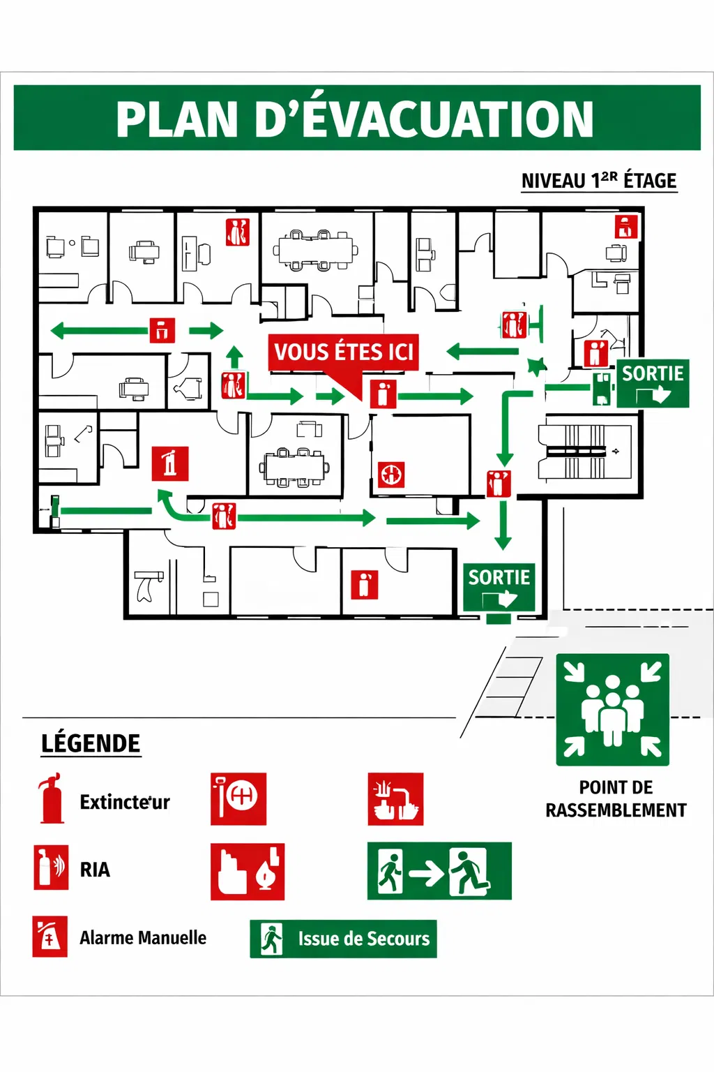 exemple de plan d'évacuation